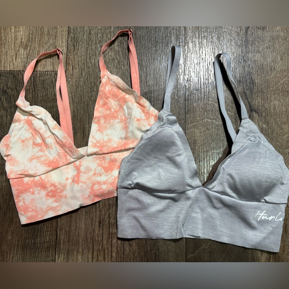 Hurley Pink and Silver Bralettes size S
